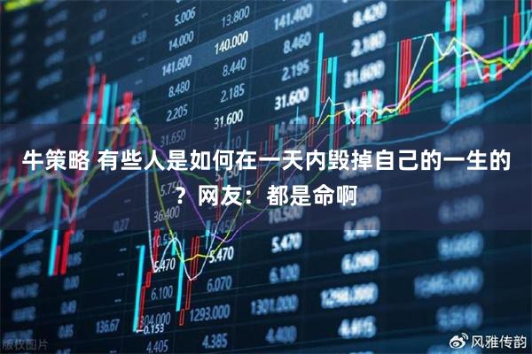 牛策略 有些人是如何在一天内毁掉自己的一生的？网友：都是命啊
